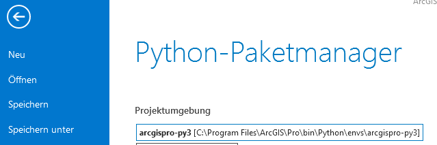 Verweis auf integriertes Python Paket in ArcGIS Pro